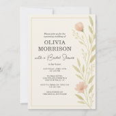 Floral Wildflower QR Code Bridal Shower Einladung (Vorderseite)