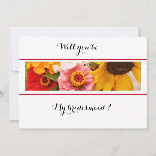 Floral Will You be My Bridesmaid Card Save The Date (Vorderseite)