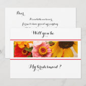 Floral Will You be My Bridesmaid Card Save The Date (Vorne/Hinten)