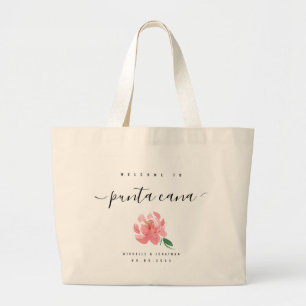 Floral Willkommen in Punta Cana Custom Destination Jumbo Stoffbeutel