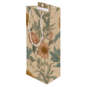 Floral Wine Geschenktasche Geschenktüte Für Weinflaschen (Rückseite Schrägansicht)