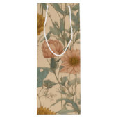 Floral Wine Geschenktasche Geschenktüte Für Weinflaschen (Rückseite)