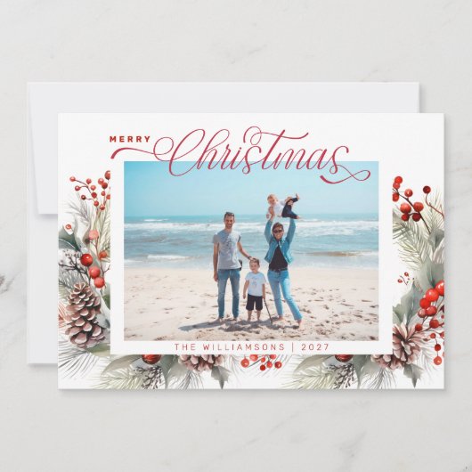 Floral Winter Frohe Weihnachten (Vorderseite)