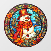 Floral Winter Lächeln Schneemann Imitate gestanzte Fensteraufkleber (Blatt)