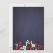 Floral Winter Navy Red Wedding Probe Dinner Einladung (Rückseite)