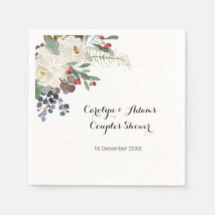 Floral Winter Paare Dusche Napkin Serviette