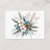 Floral Winter Teddy Bärensage Green Diaper Raffel Begleitkarte (Rückseite)