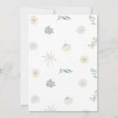 Floral Winter Wonderland Brautparty Einladung (Rückseite)