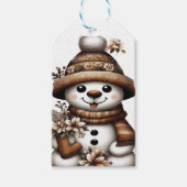 Floral Winter Wonderland Snowman Geschenkanhänger (Vorderseite)