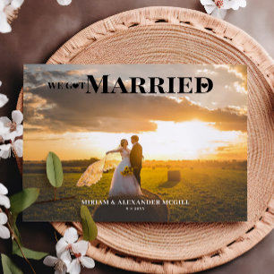 Floral Wir got verheiratete Hochzeitsankündigung Postkarte