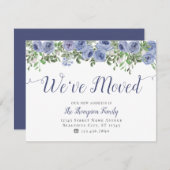 Floral Wir haben neue Zuhause Dusty Blue Moving Ankündigung (Vorne/Hinten)