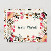 Floral Wir haben neue Zuhause Moving Ankündigung v Postkarte (Vorne/Hinten)