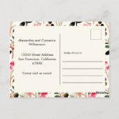 Floral Wir haben neue Zuhause Moving Ankündigung v Postkarte (Rückseite)