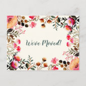 Floral Wir haben neue Zuhause Moving Ankündigung v Postkarte (Vorderseite)