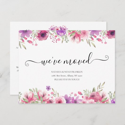 Floral Wir haben Skript neue Zuhause Ankündigung v (Vorne/Hinten)