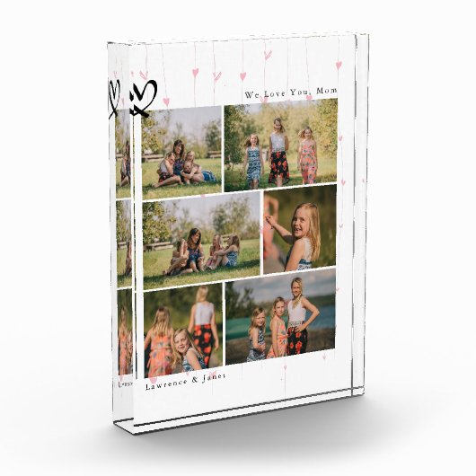 Floral Wir Liebe Sie Abuela Mama Familienfoto Coll Fotoblock (Links)