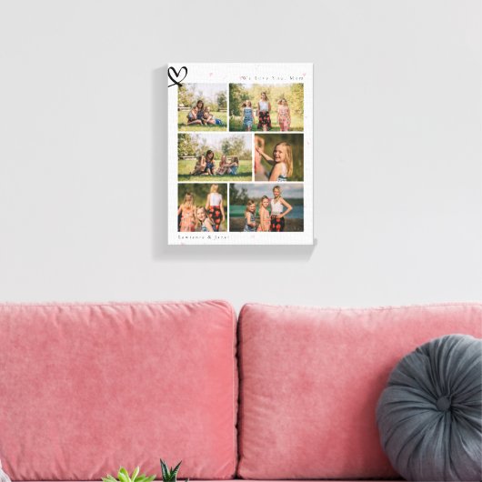 Floral Wir Liebe Sie Abuela Mama Familienfoto Coll Leinwanddruck (Insitu (Wohnzimmer))