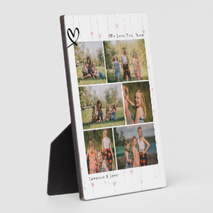 Floral Wir lieben dich Oma Mama Familienfoto-Colla Fotoplatte