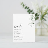 Floral wir machen Hochzeit Einladung (Stehend Vorderseite)