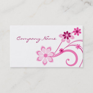 Floral Wirbel Business Card, Magenta Visitenkarte