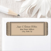 Floral Wirbel Gold Rücksendeadressen-Aufkleber (Insitu)