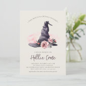 Floral Witch Hat Halloween Brautparty Einladung (Stehend Vorderseite)
