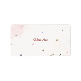 Floral “With Love” Folded Note Card – Elegant Bota Adressaufkleber