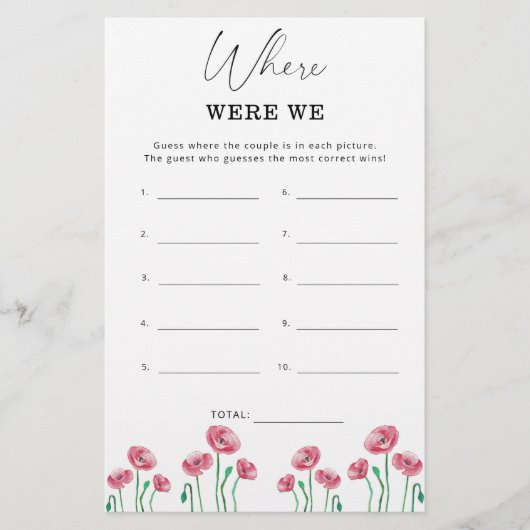 Floral Wo waren wir Brautparty (Vorderseite)