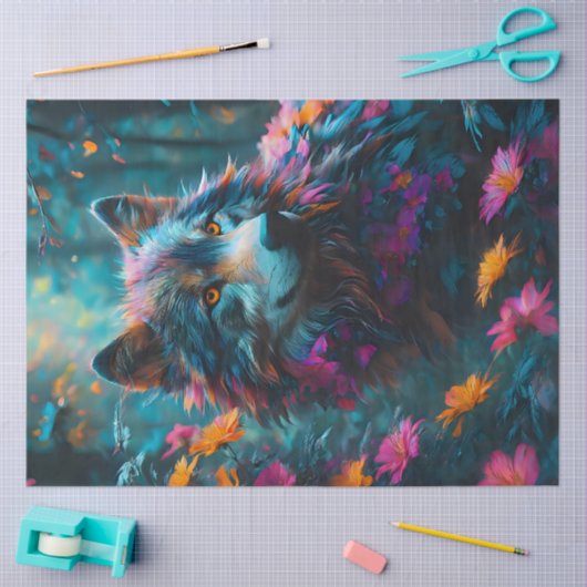 Floral Wolf 2 Seidenpapier (Basteln)