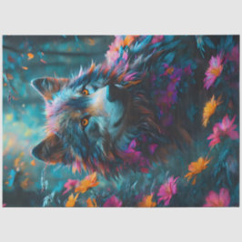Floral Wolf 2 Seidenpapier
