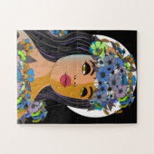 Floral Woman Crown of Flowers Puzzle (Horizontal)