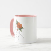 Floral Woman Face Art Mug gift Tasse (Vorderseite Links)
