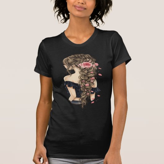 Floral Woman Portrait T-Shirt (Vorderseite)