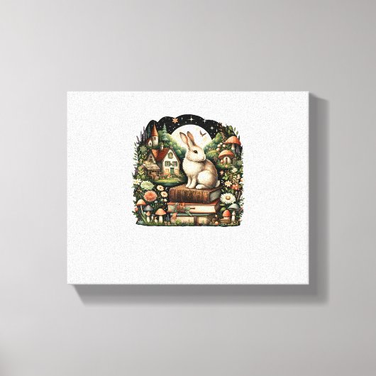 Floral Women Coattcore Rabbit Ästhetik Leinwanddruck (Vorderseite)