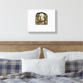 Floral Women Coattcore Rabbit Ästhetik Leinwanddruck (Insitu (Schlafzimmer))