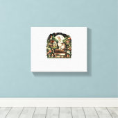 Floral Women Coattcore Rabbit Ästhetik Leinwanddruck (Insitu (Holzboden))