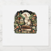 Floral Women Coattcore Rabbit Ästhetik Schaumweinetikett (Einzelnes Label)