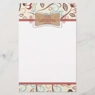 Floral Wonders Letterhead Stationery Briefpapier