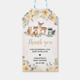 Floral Woodland Animals Baby Dusche Gefallen Tag Geschenkanhänger