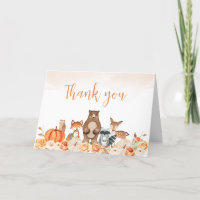 Floral Woodland Animals Kinderdusche Danke Karte