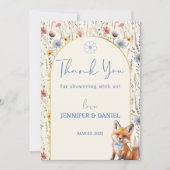 Floral Woodland Fox Babydusche Dankeskarte (Vorderseite)