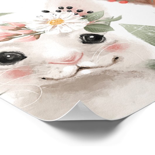 Floral Woodland Tiere Baby Dusche Begrüßungszeiche Poster (Ecke)