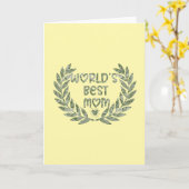 Floral World's Best Mom Text Design Karte (Gelbe Blume)