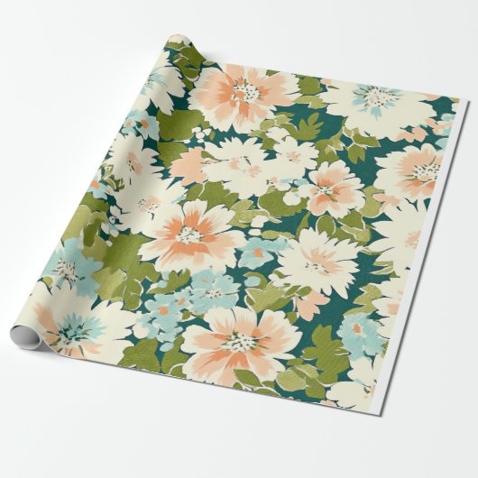 Floral Wrap Elegance Geschenkpapier (Ungerollt)