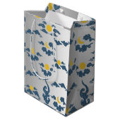 Floral Wrapping Paper Medium Gift Bag Mittlere Geschenktüte (Rückseite Schrägansicht)