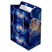 Floral Wrapping Paper Mittlere Geschenktüte (Rückseite Schrägansicht)