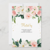 Floral Wreath and Greenery Eucalyptus Oh Baby Boho Einladung (Rückseite)