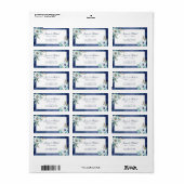 Floral Wreath Anemon Blue Adressaufkleber (Vorne)