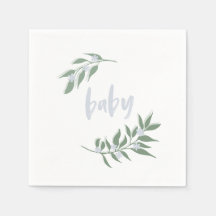 Floral Wreath Baby Blue Napkin | Babydusche