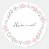 Floral Wreath Baby Girl Sticker (Vorderseite)
